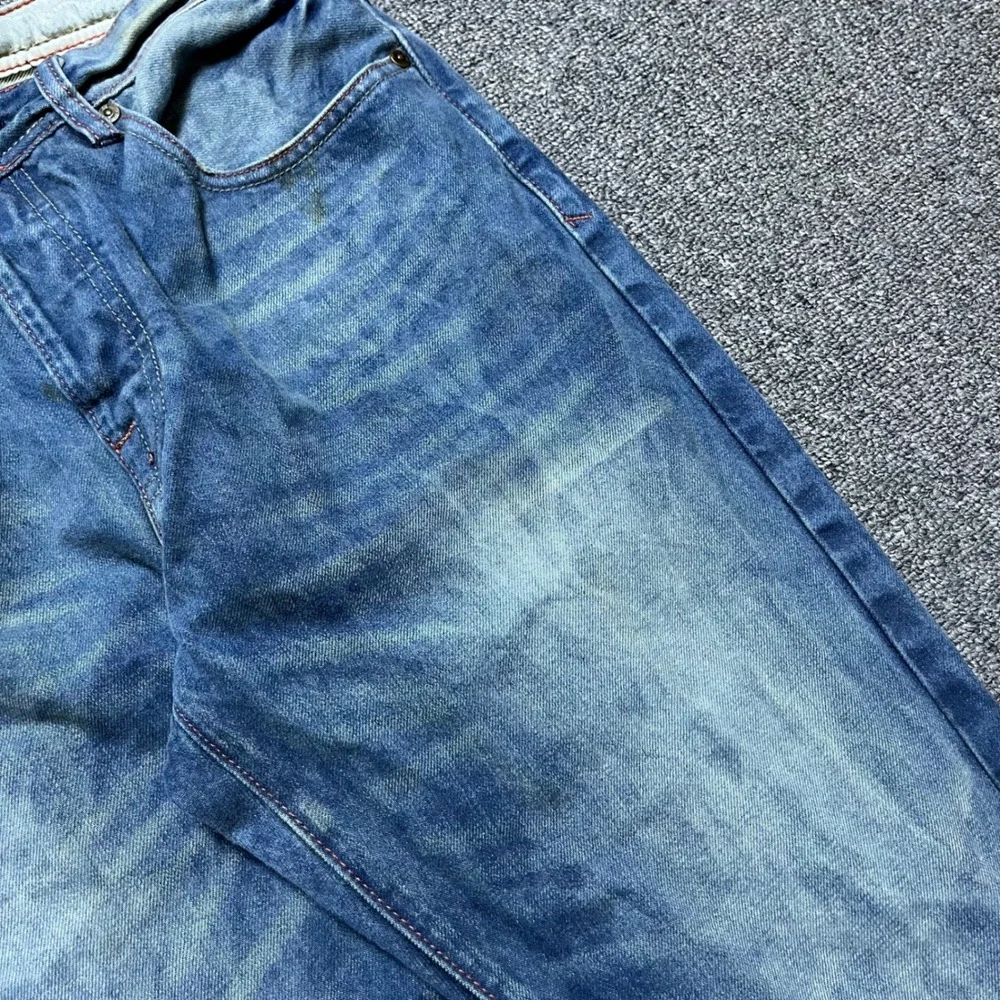 AW Selvedge Jeans 32x32 Blue Faded Straight Leg Button Fly Streetwear
